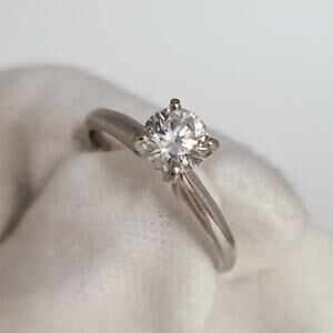 Classic Elegant Setting 14k White Gold 0.65 CT  Natural Diamond Solitaire Ring